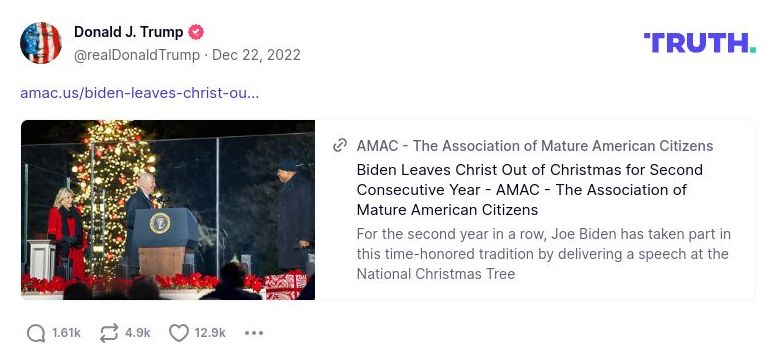 Post image from Donald Trump