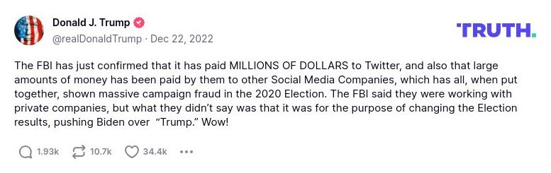 Post image from Donald Trump