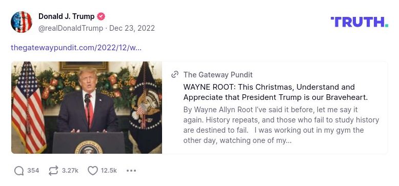 Post image from Donald Trump