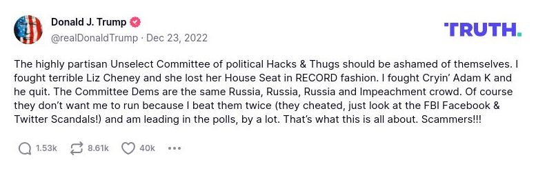 Post image from Donald Trump