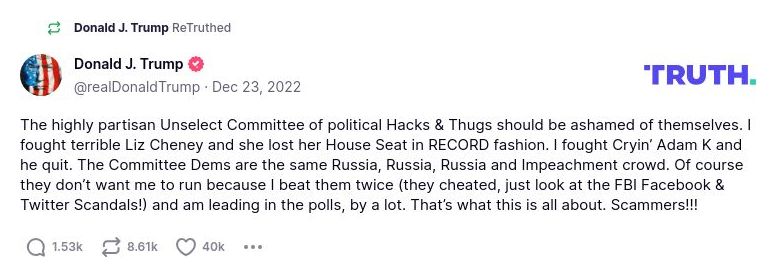 Post image from Donald Trump