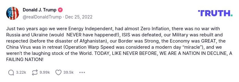 Post preview from Donald Trump