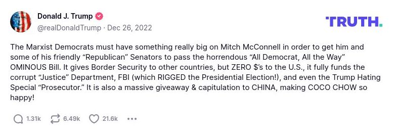 Post preview from Donald Trump