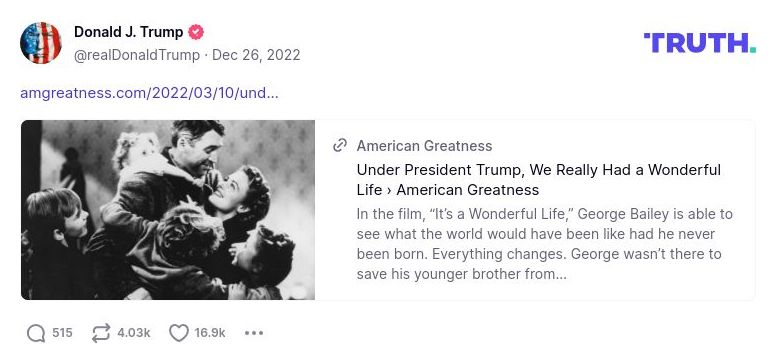 Post image from Donald Trump