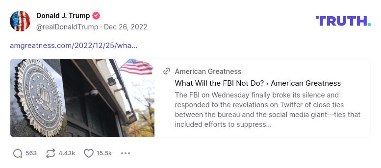 Post image from Donald Trump