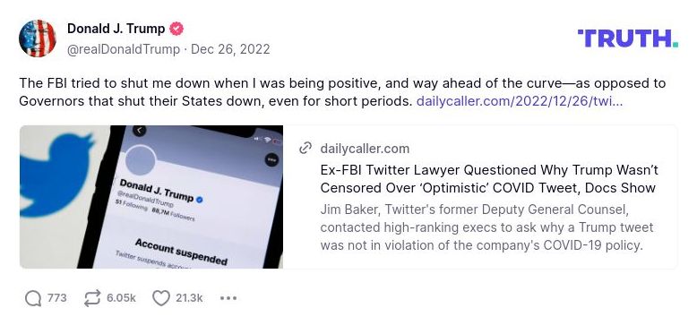 Post image from Donald Trump