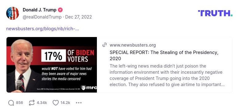 Post image from Donald Trump