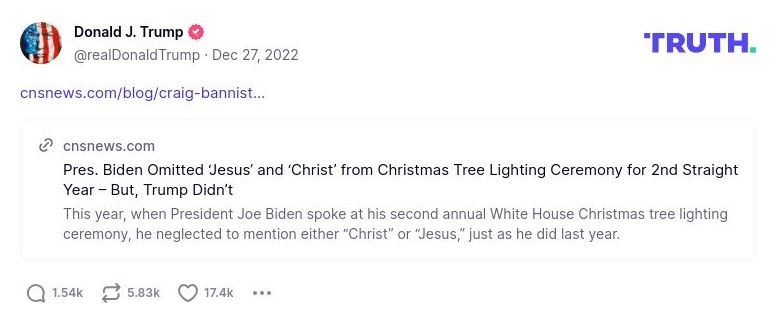 Post image from Donald Trump