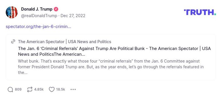 Post image from Donald Trump