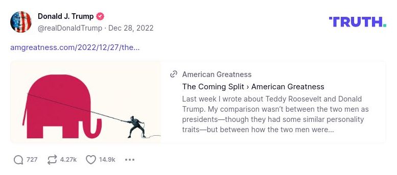 Post image from Donald Trump