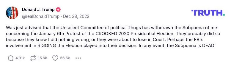 Post image from Donald Trump