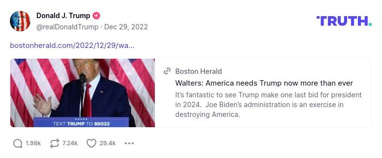 Post image from Donald Trump