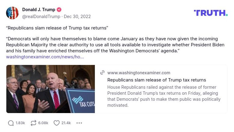 Post image from Donald Trump