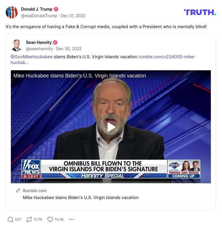 Post image from Donald Trump