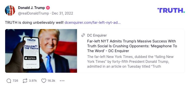 Post image from Donald Trump