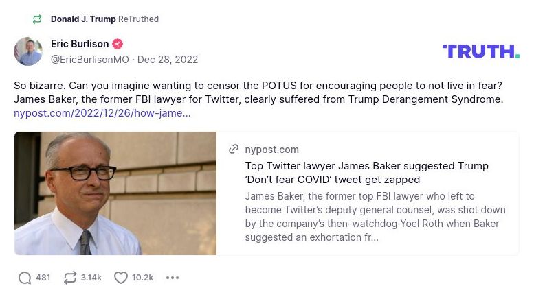 Post image from Donald Trump