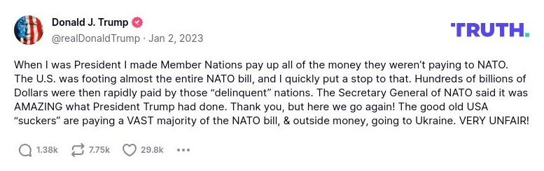 Post preview from Donald Trump