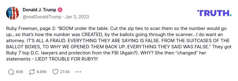 Post image from Donald Trump