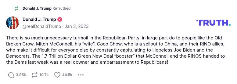 Post preview from Donald Trump