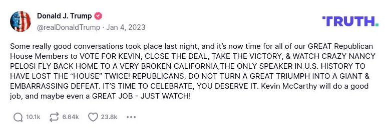 Post image from Donald Trump