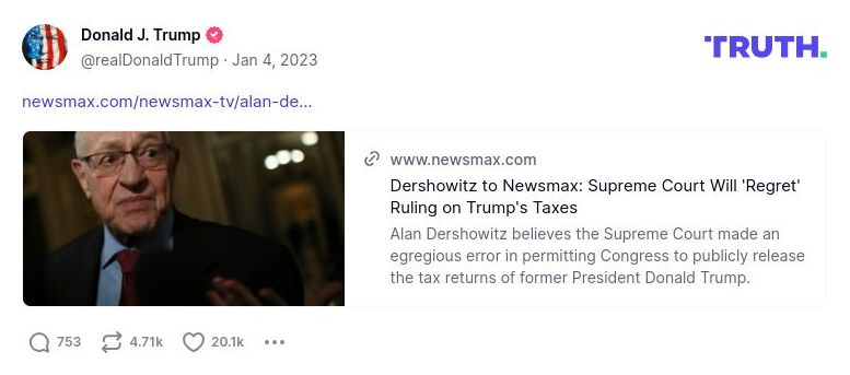 Post image from Donald Trump