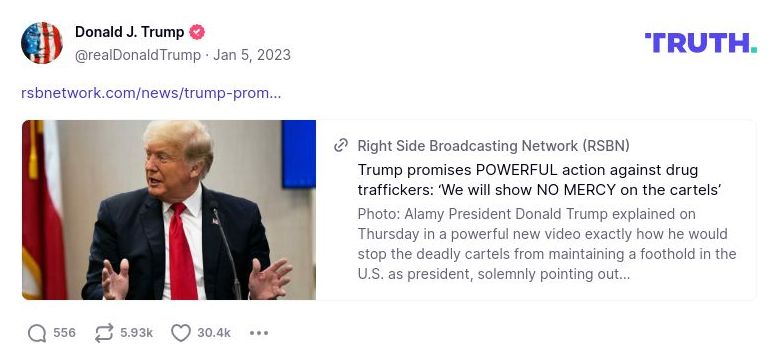 Post image from Donald Trump