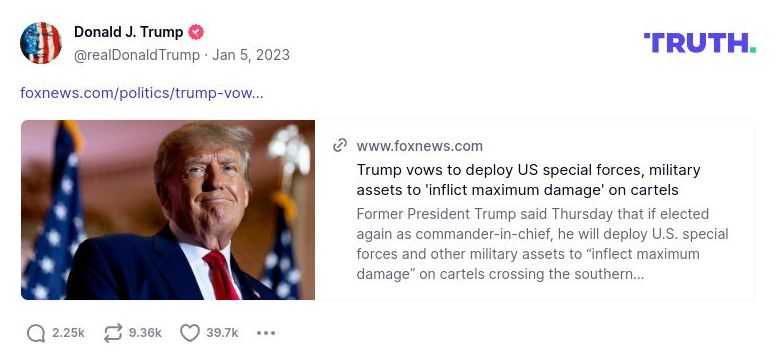 Post image from Donald Trump