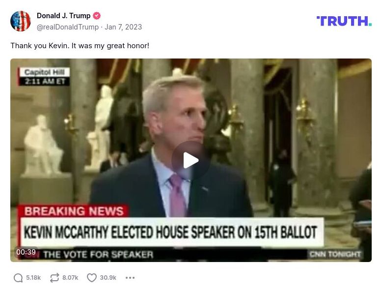 Post image from Donald Trump