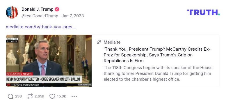 Post image from Donald Trump