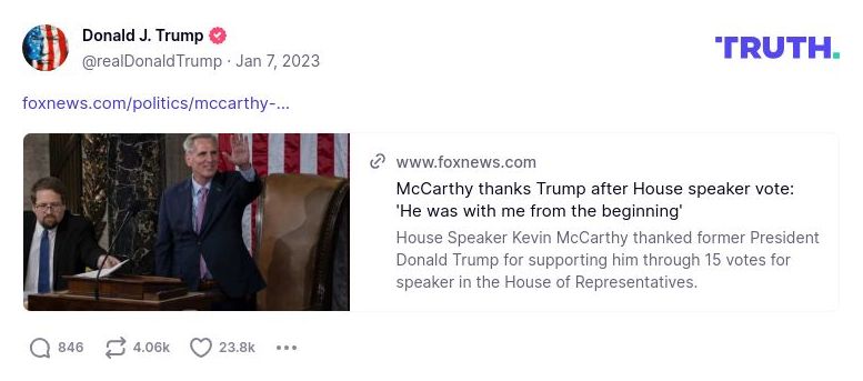 Post image from Donald Trump