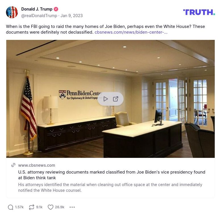 Post image from Donald Trump