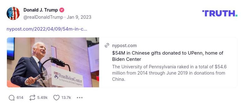 Post image from Donald Trump