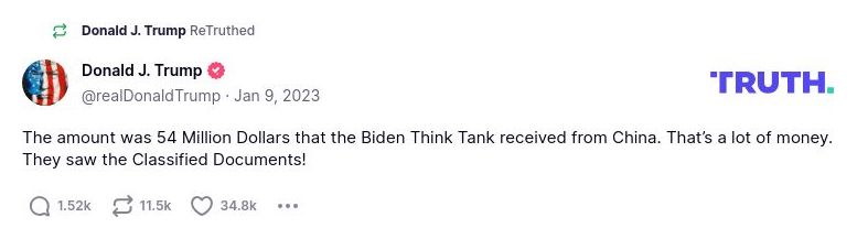 Post preview from Donald Trump