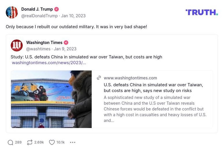 Post image from Donald Trump