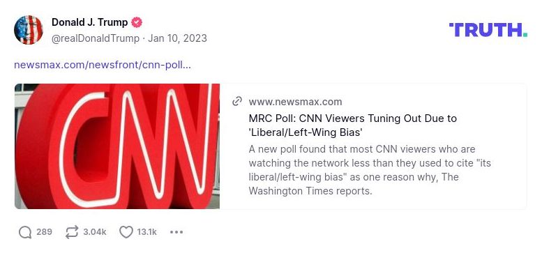 Post preview from Donald Trump