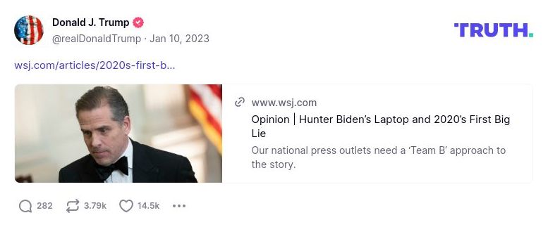 Post image from Donald Trump