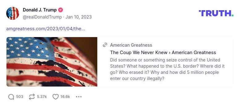 Post image from Donald Trump