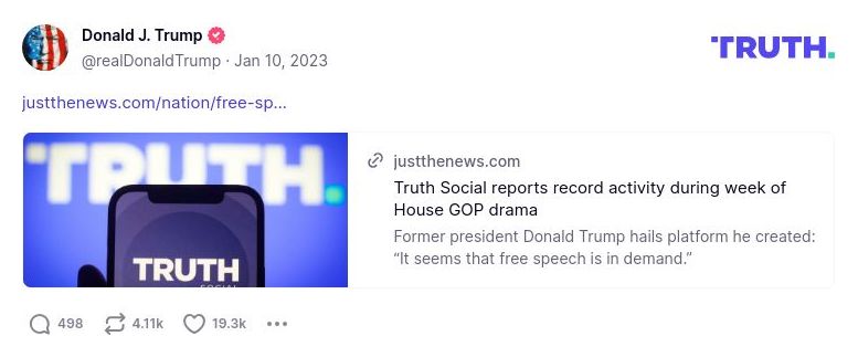 Post image from Donald Trump