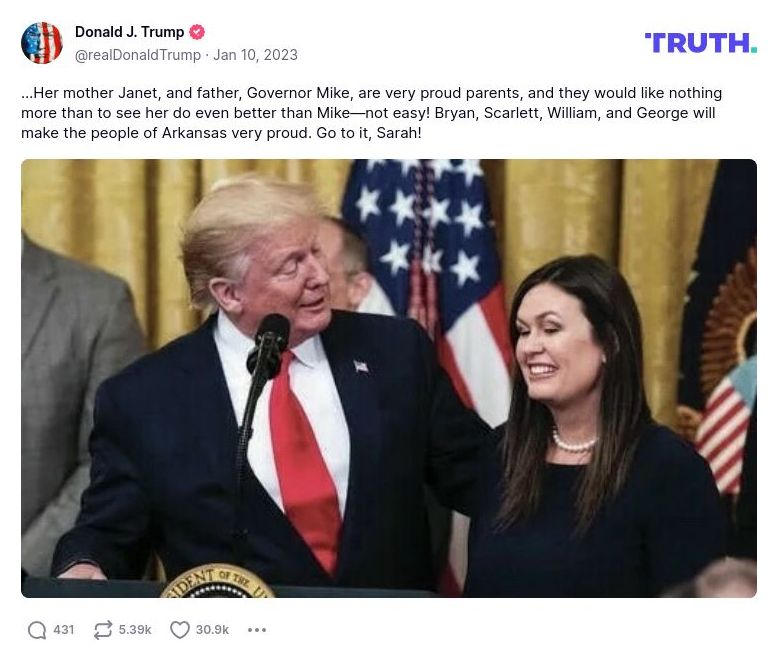 Post image from Donald Trump