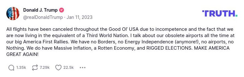 Post preview from Donald Trump