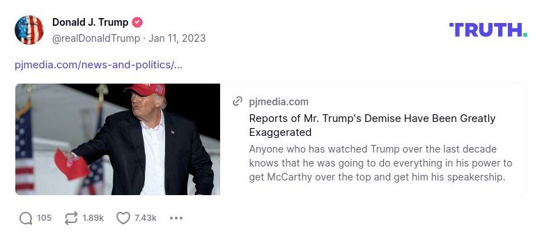 Post image from Donald Trump