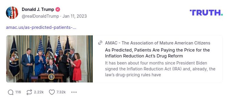 Post preview from Donald Trump