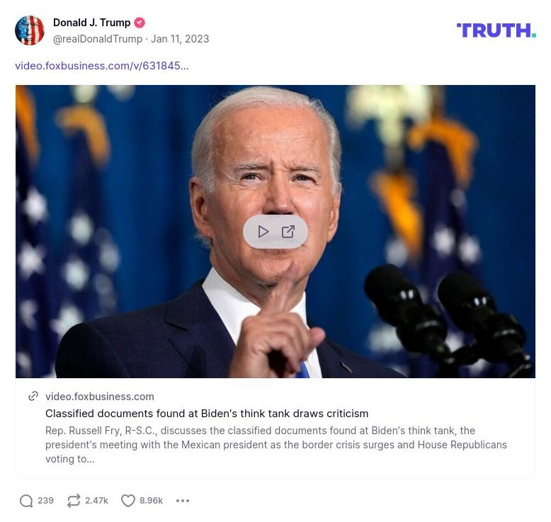 Post image from Donald Trump