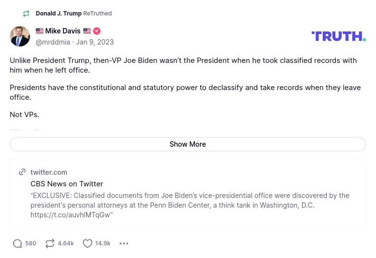 Post image from Donald Trump