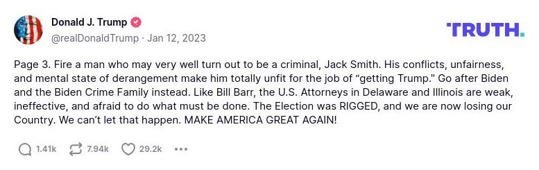 Post image from Donald Trump