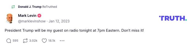 Post image from Donald Trump