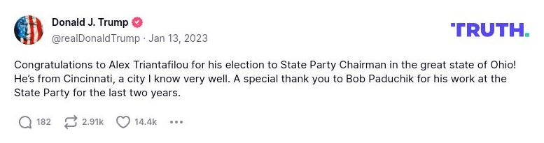 Post image from Donald Trump