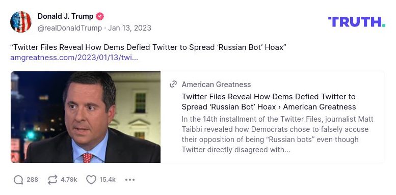 Post image from Donald Trump