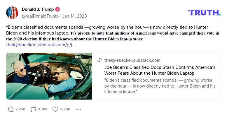 Post image from Donald Trump