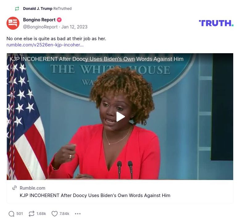 Post image from Donald Trump